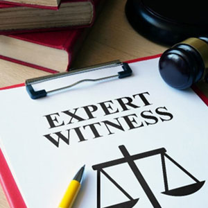 Image of gavel and word "Expert Witness" written on paper - The Role Of An Expert In Court Cases