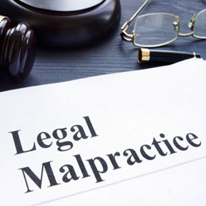 Legal documents on courtroom desk write Legal Malpractice on the white paper - Leonard & Felker, P.L.C.